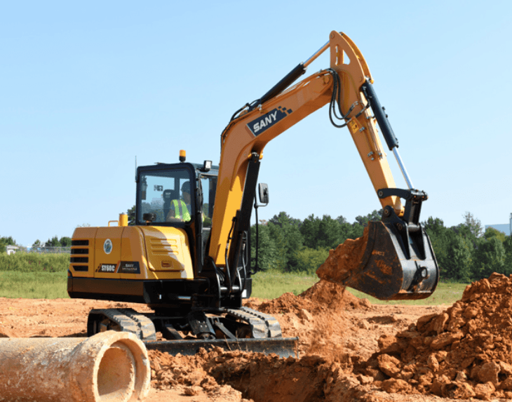 Excavator working on a construction site
