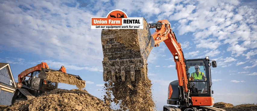 Construction Equipment with company logo