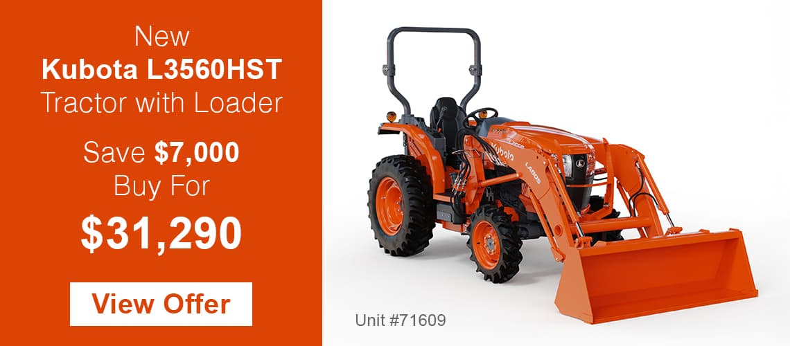 Kubota L3560HST Tractor Special Save $7,000 Buy For $31,290