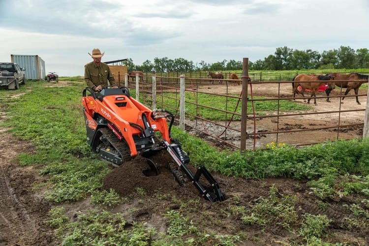 Kubota SCL1000 Stand-On Compact Loader with Trencher