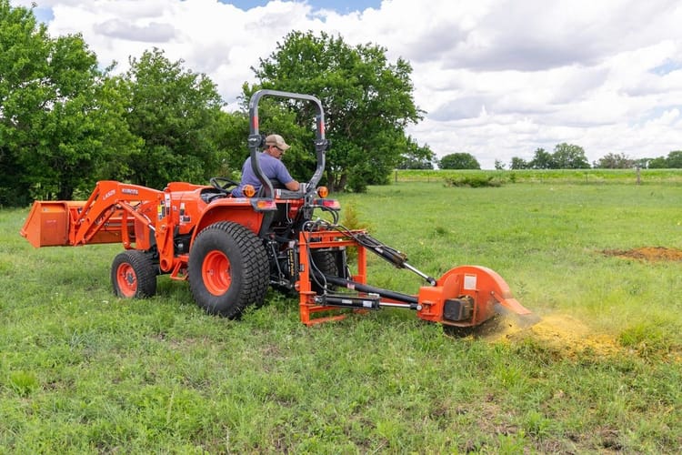 Kubota L2501HST Tractor with 3-Point Hitch Stump Grinder