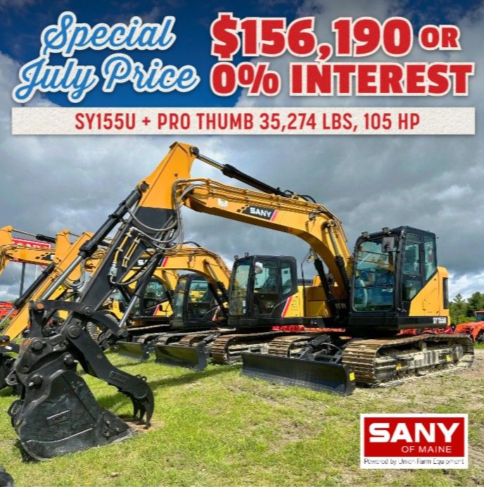 SANY Savings: SY155U Excavator w/ PRO THUMB